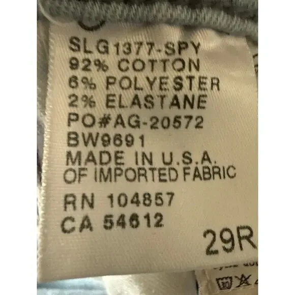 AG Adriano Goldschmied Women’s Stevie Ankle Slim Straight Leg Jeans Size 29R - Picture 12 of 13